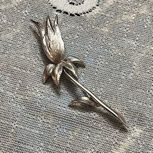 Boucher Signed Elegant Silver-Tone Floral Brooch
